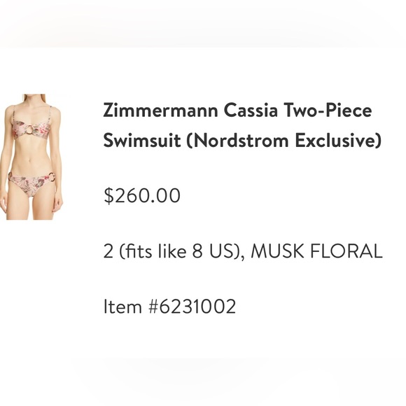 Zimmerman Cassia Two-Piece
Swimsuit (Nordstrom Exclusive) - Picture 2 of 2